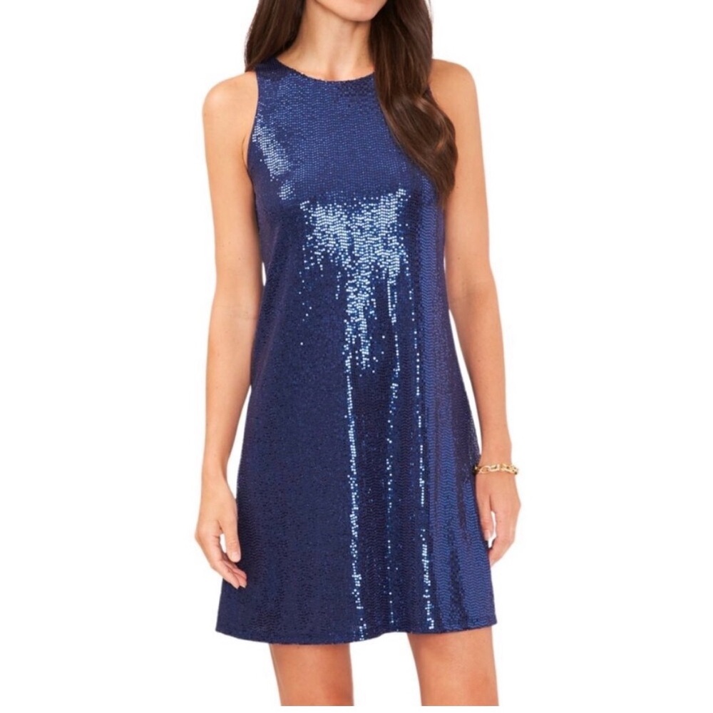 MSK Navy Sequin Cocktail Dress